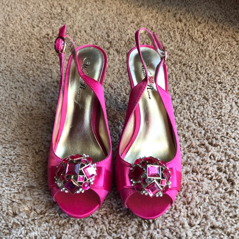 Wild Rose Peep Toe High Heel